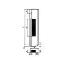 Aluminum lock with stop 300 mm height, left