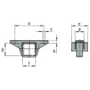 AL-KO support bracket for clamping F / G: 60 x 60, A160 B15 C13 D50 E-