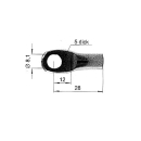 Eyes for gas springs (oval) B 8.1 mm A 28 mm F M8