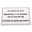 Drawbar load plate 105x74 50 kg