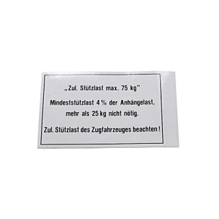 Drawbar load plate 105x74 75 kg