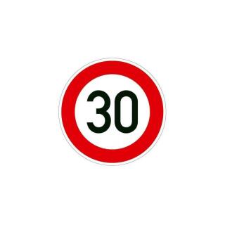Speed sign PVC film red / white 30 km / h