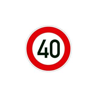 Speed sign PVC film red / white 40 km / h