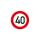 Speed sign PVC film red / white 40 km / h