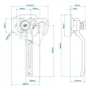 SPP angle lever lock left, size 1, ZB-12, autom. Button lock
