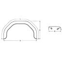 Single-axis mudguard profile 12/40 angular base angular base B240 L1300 S860 H395