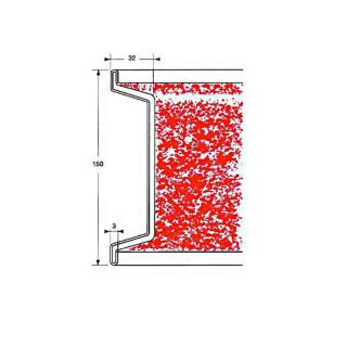 Upholstery lath profile galvanized steel 5000 x 150 mm