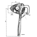 Angle lever lock size 1, length 180 mm, left-hand design...