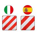 Aluminum warning sign for protruding loads Italy & Spain