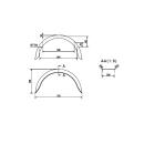 De Haan - mudguard for single axle HR 2075, H 2012/12, W 200 / S 750 mm