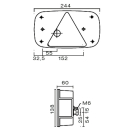 Multipoint III right end brake blinker KZL RFS SML, bayonet connector.